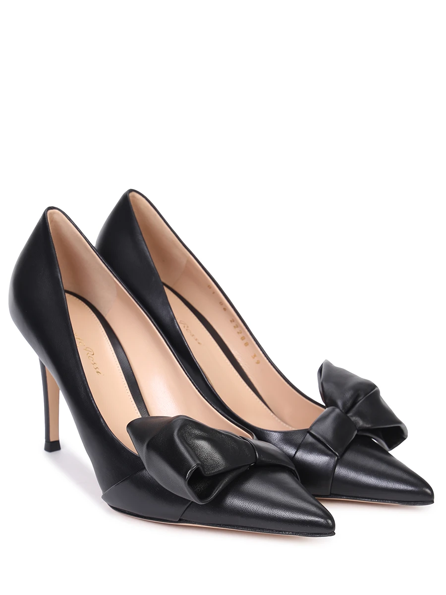 Туфли кожаные Safira GIANVITO ROSSI G22288.85RIC.NAP Бант Черный  Фото 2