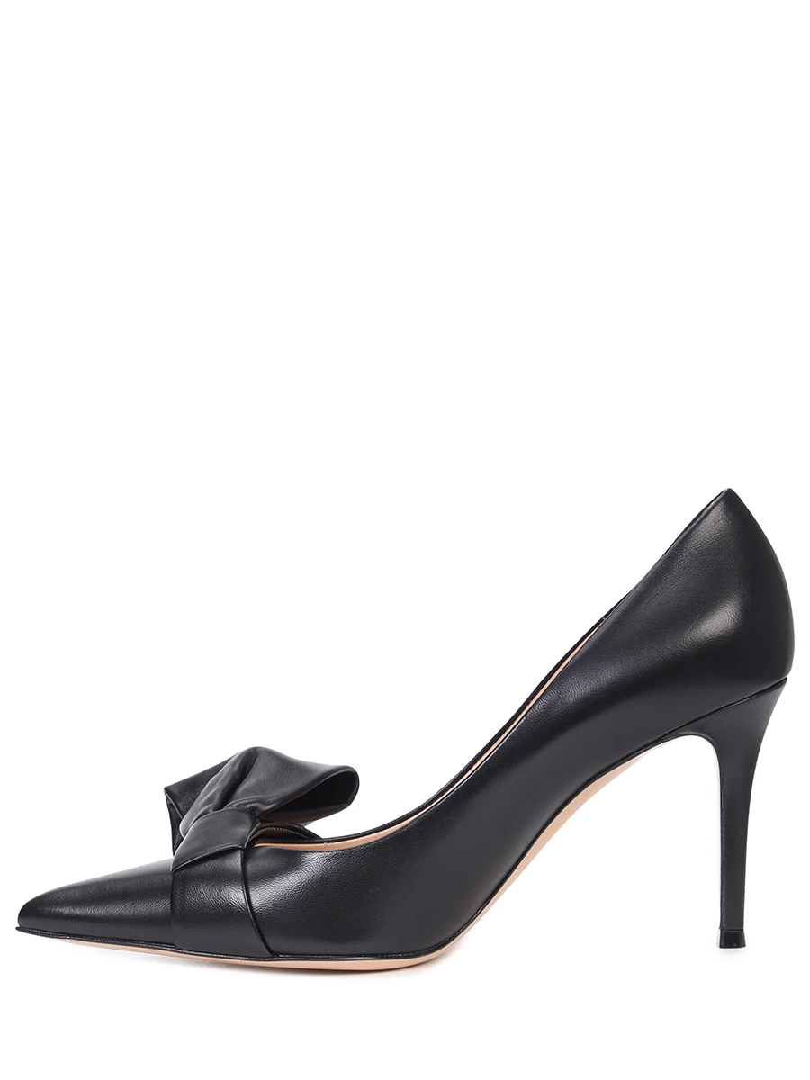 Туфли кожаные Safira GIANVITO ROSSI G22288.85RIC.NAP Бант Черный  Фото 3