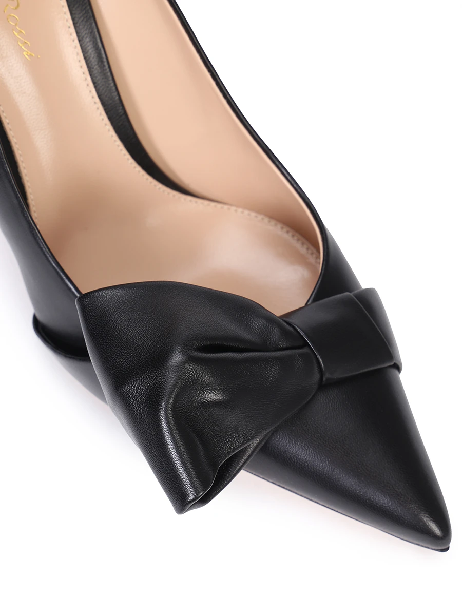 Туфли кожаные Safira GIANVITO ROSSI G22288.85RIC.NAP Бант Черный  Фото 5