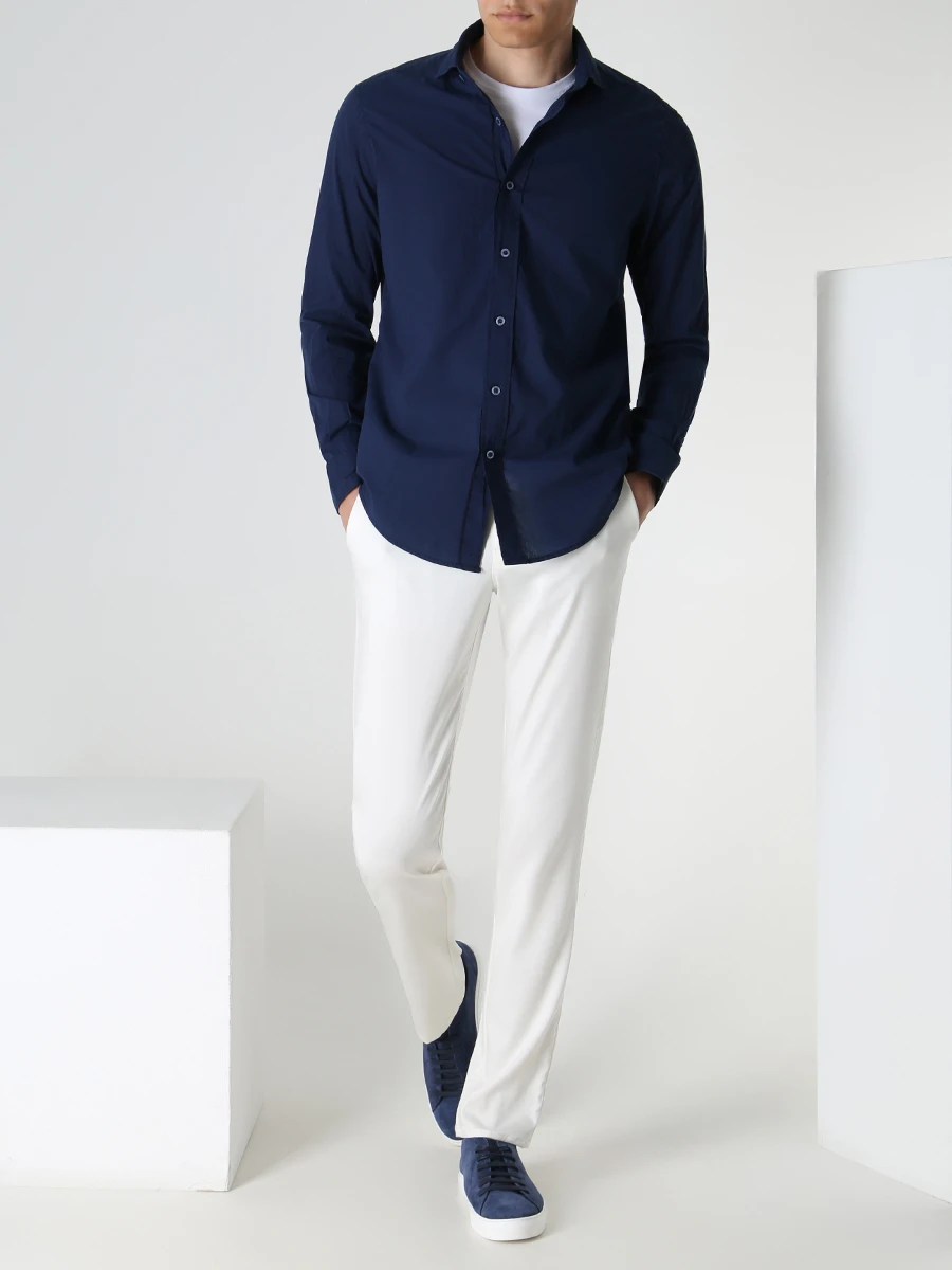 Рубашка Slim Fit хлопковая FRADI C850_WS/231CN6830 28 Синий  Фото 2