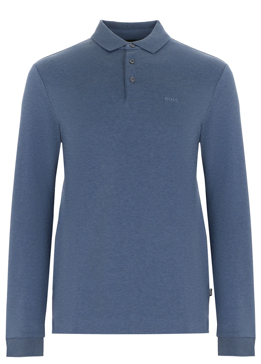 Поло хлопковое BOSS 50468392/438 Синий 