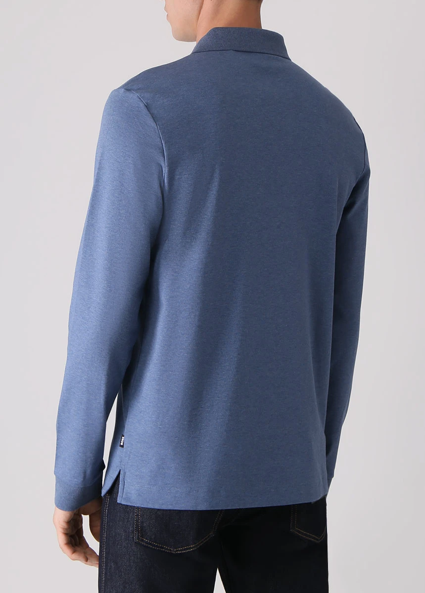 Поло хлопковое BOSS 50468392/438 Синий  Фото 3