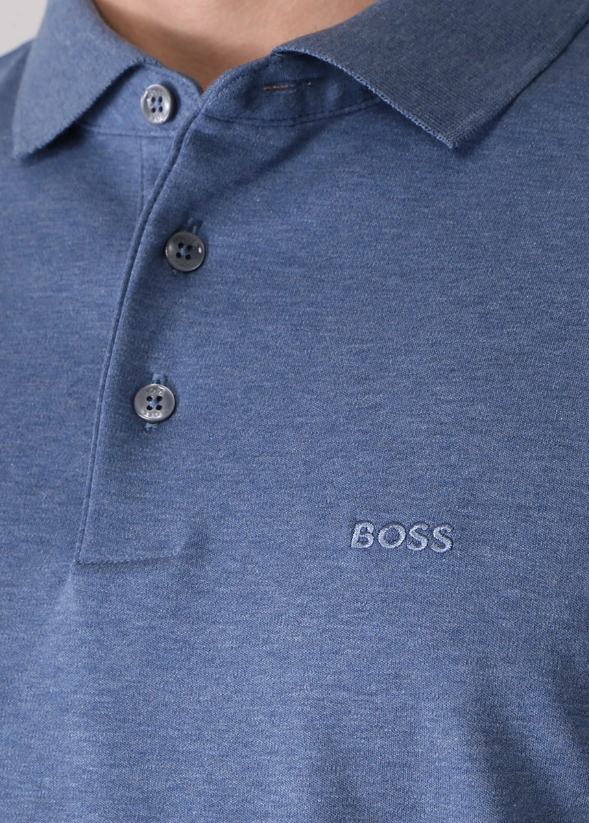 Поло хлопковое BOSS 50468392/438 Синий  Фото 5