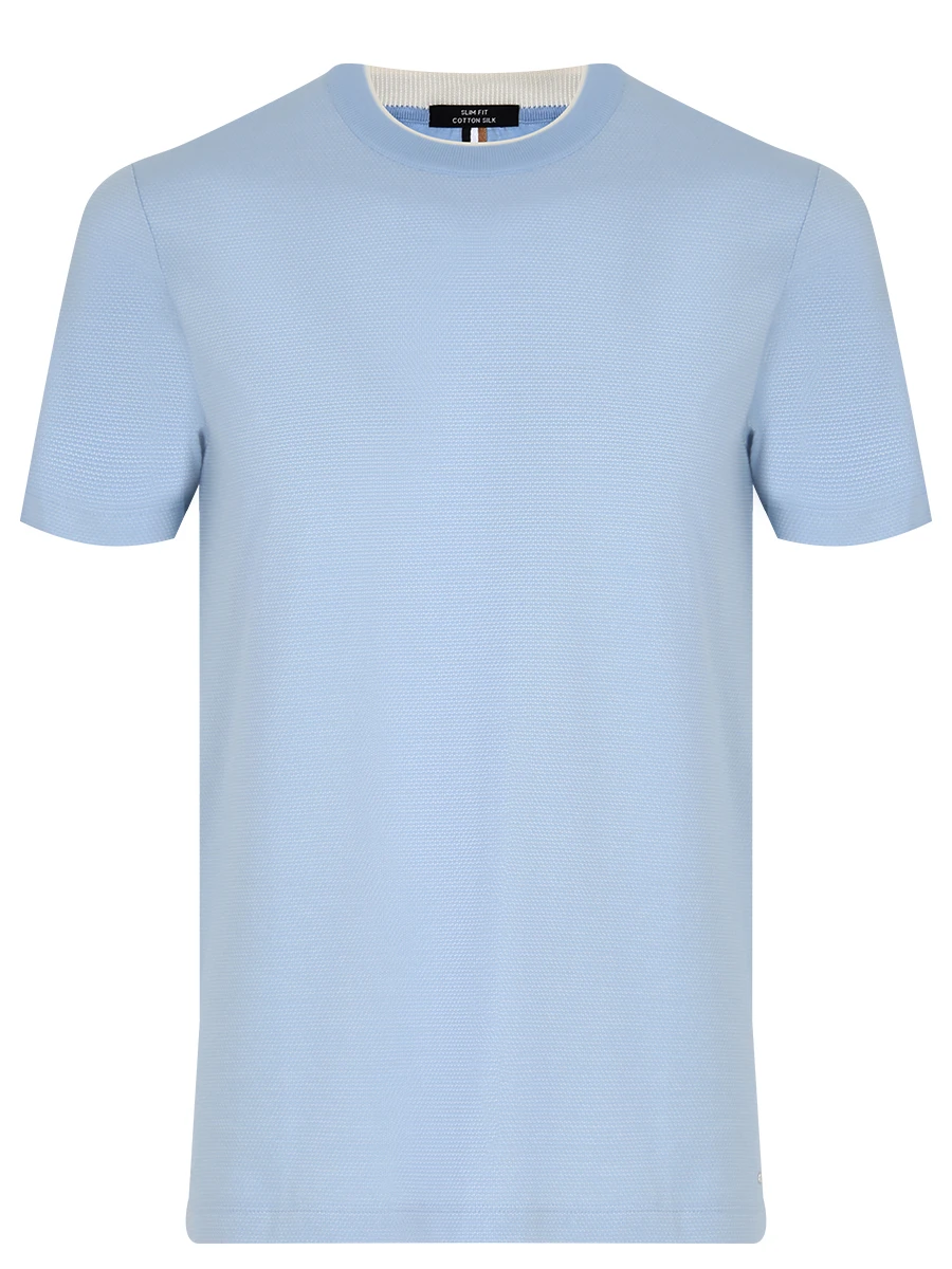 

Футболка Slim Fit хлопковая, Голубой, 50472171/453