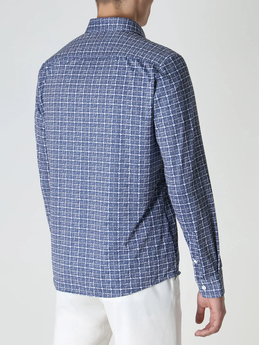 Рубашка Slim Fit с принтом BOSS 50497134/475, размер 46, цвет синий 50497134/475 - фото 3