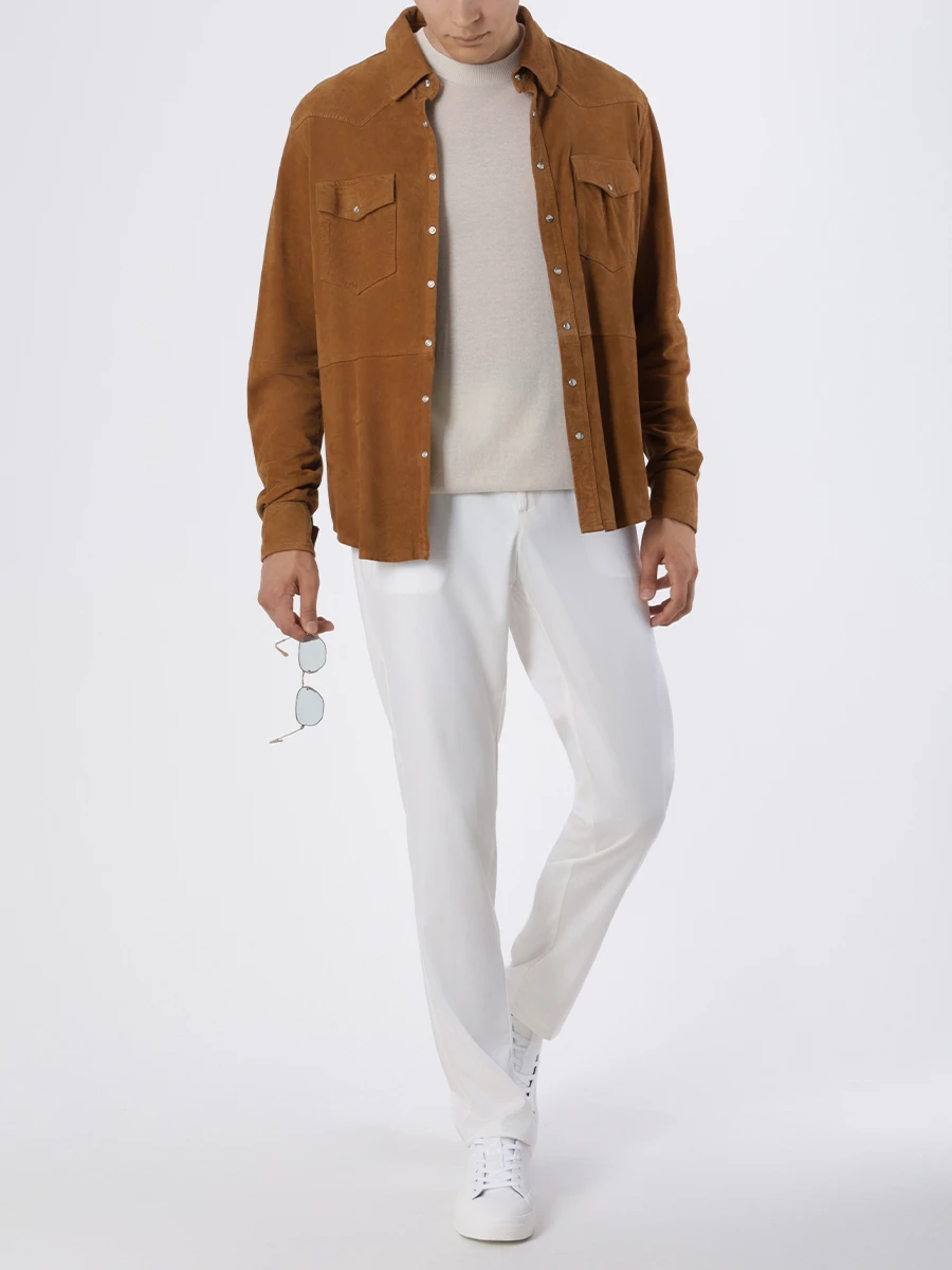 

Футболка из вискозы и льна, Кремовый, 50486728/131