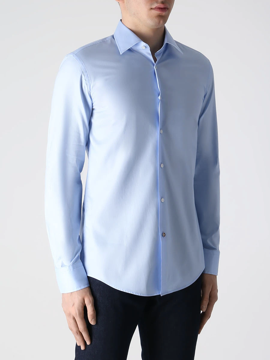 Рубашка Slim Fit хлопковая BOSS 50479922/450, размер 48, цвет голубой 50479922/450 - фото 4