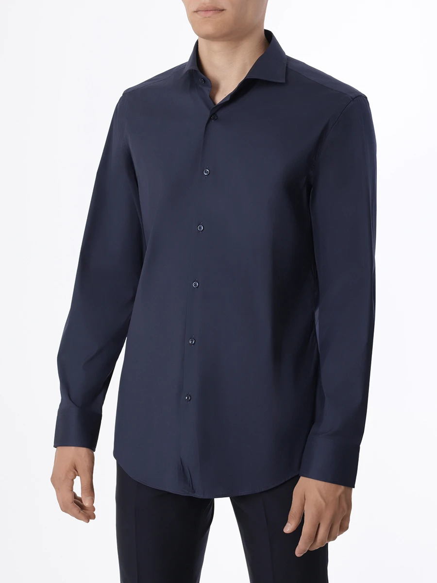 Рубашка Slim Fit хлопковая BOSS 50460918/410, размер 56, цвет синий 50460918/410 - фото 4