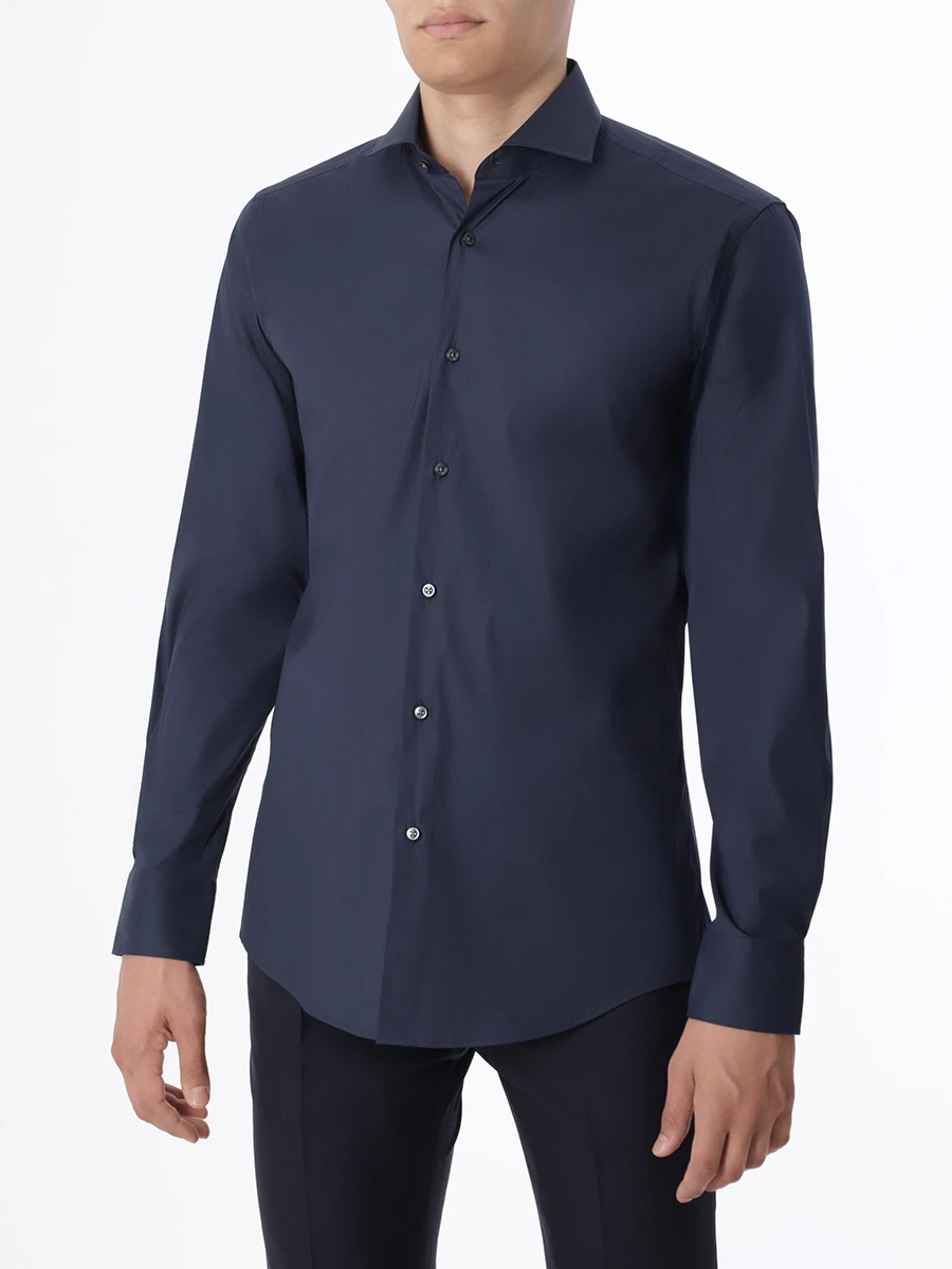 Рубашка Slim Fit хлопковая BOSS 50479915/410, размер 48, цвет синий 50479915/410 - фото 4