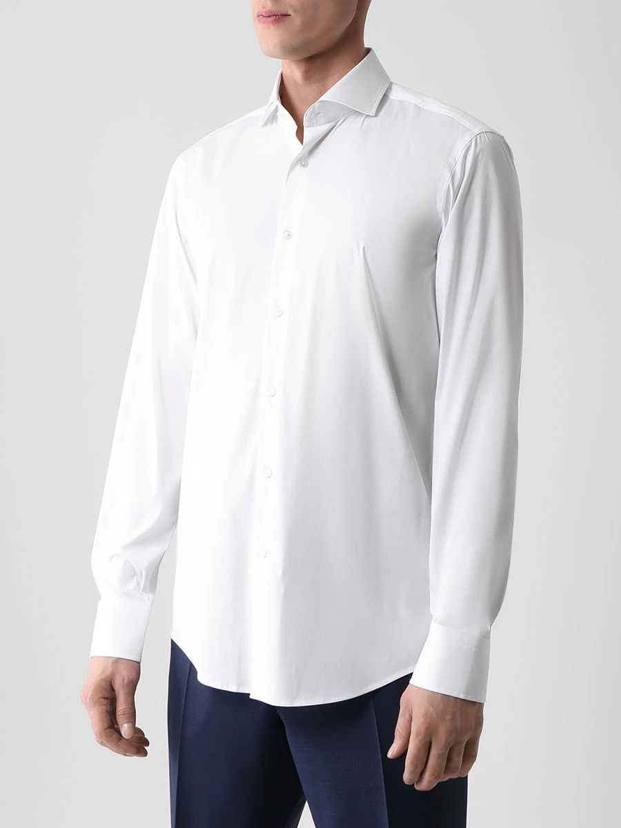 Рубашка Slim Fit хлопковая BOSS 50479915/100, размер 46, цвет белый 50479915/100 - фото 4