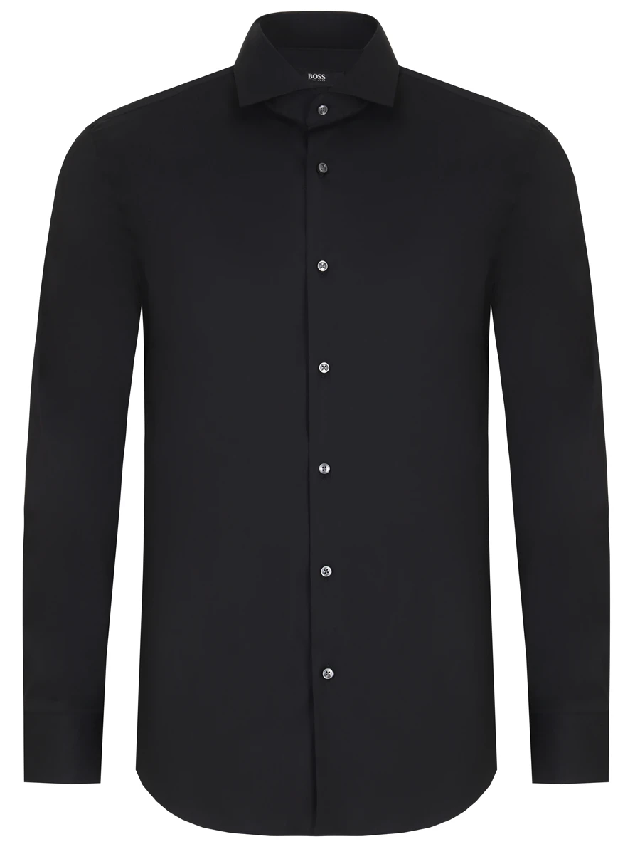 Рубашка Slim Fit хлопковая BOSS 50460918/001, размер 52, цвет черный 50460918/001 - фото 1