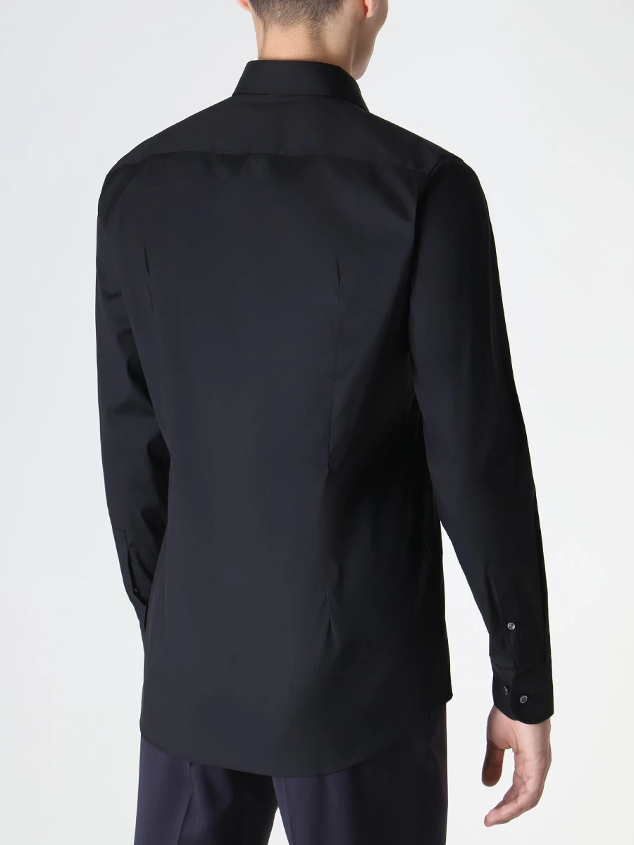 Рубашка Slim Fit хлопковая BOSS 50460918/001, размер 52, цвет черный 50460918/001 - фото 3