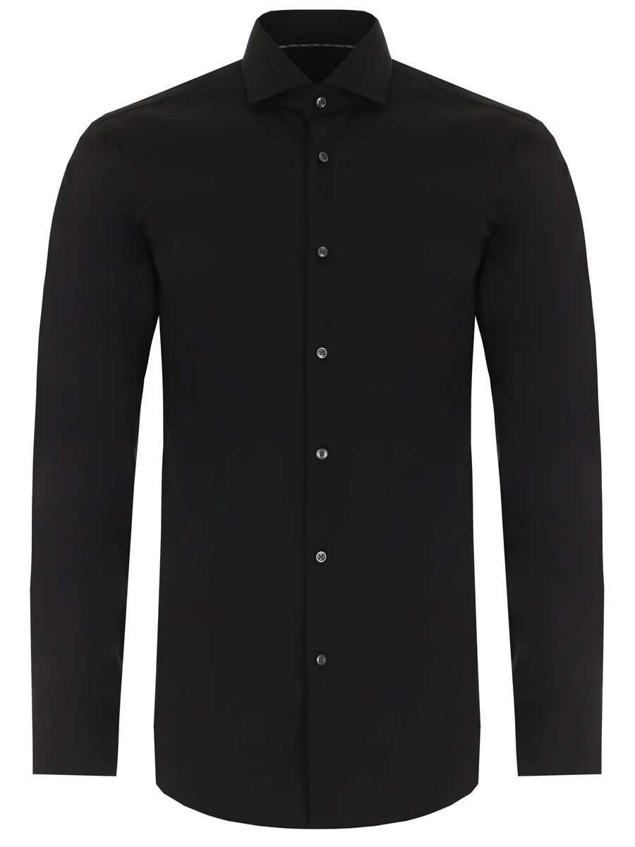 Рубашка Slim Fit хлопковая BOSS 50479915/001, размер 40, цвет черный
