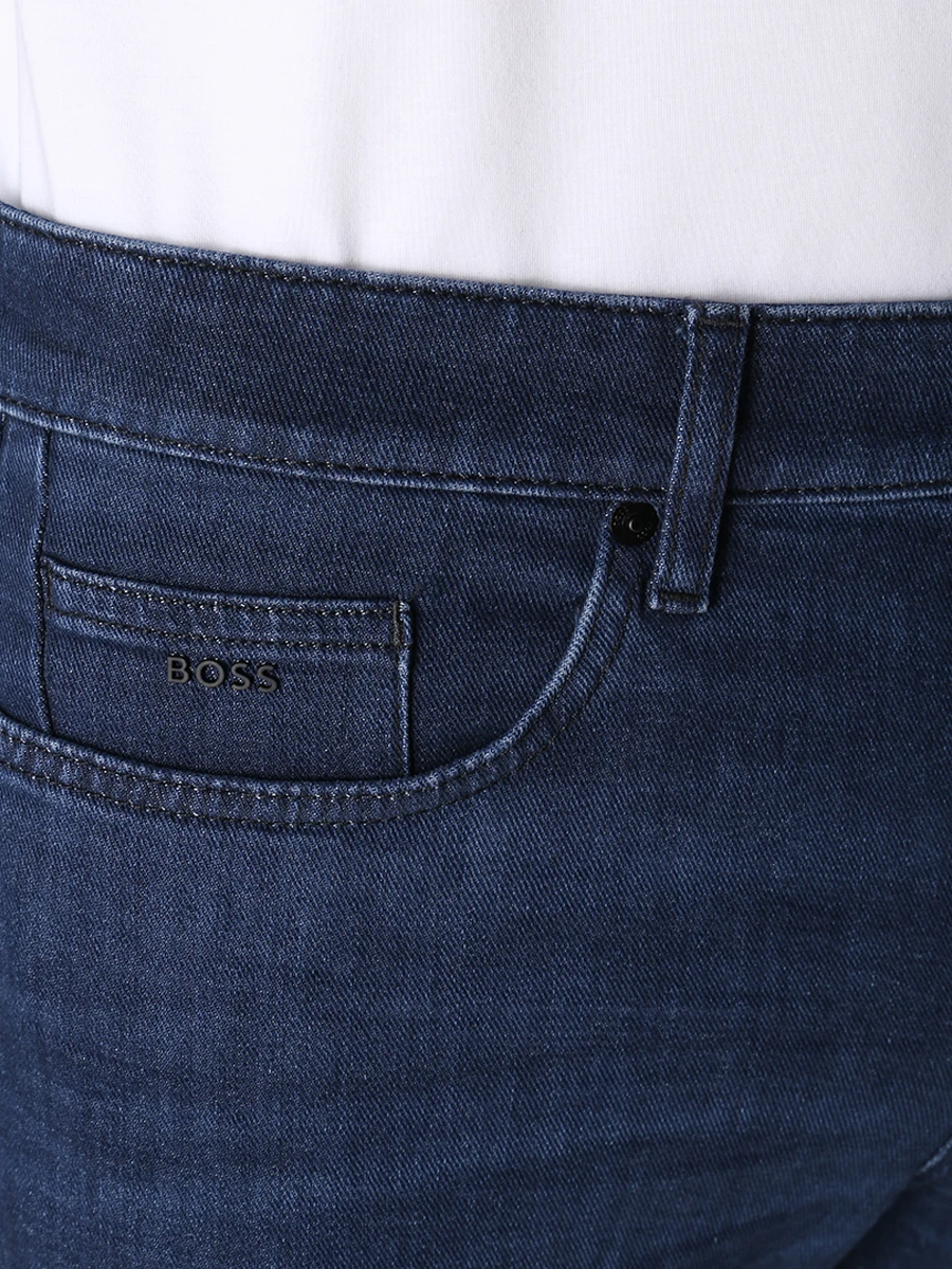 Джинсы Slim Fit хлопковые BOSS 50482054/419 Синий  Фото 5