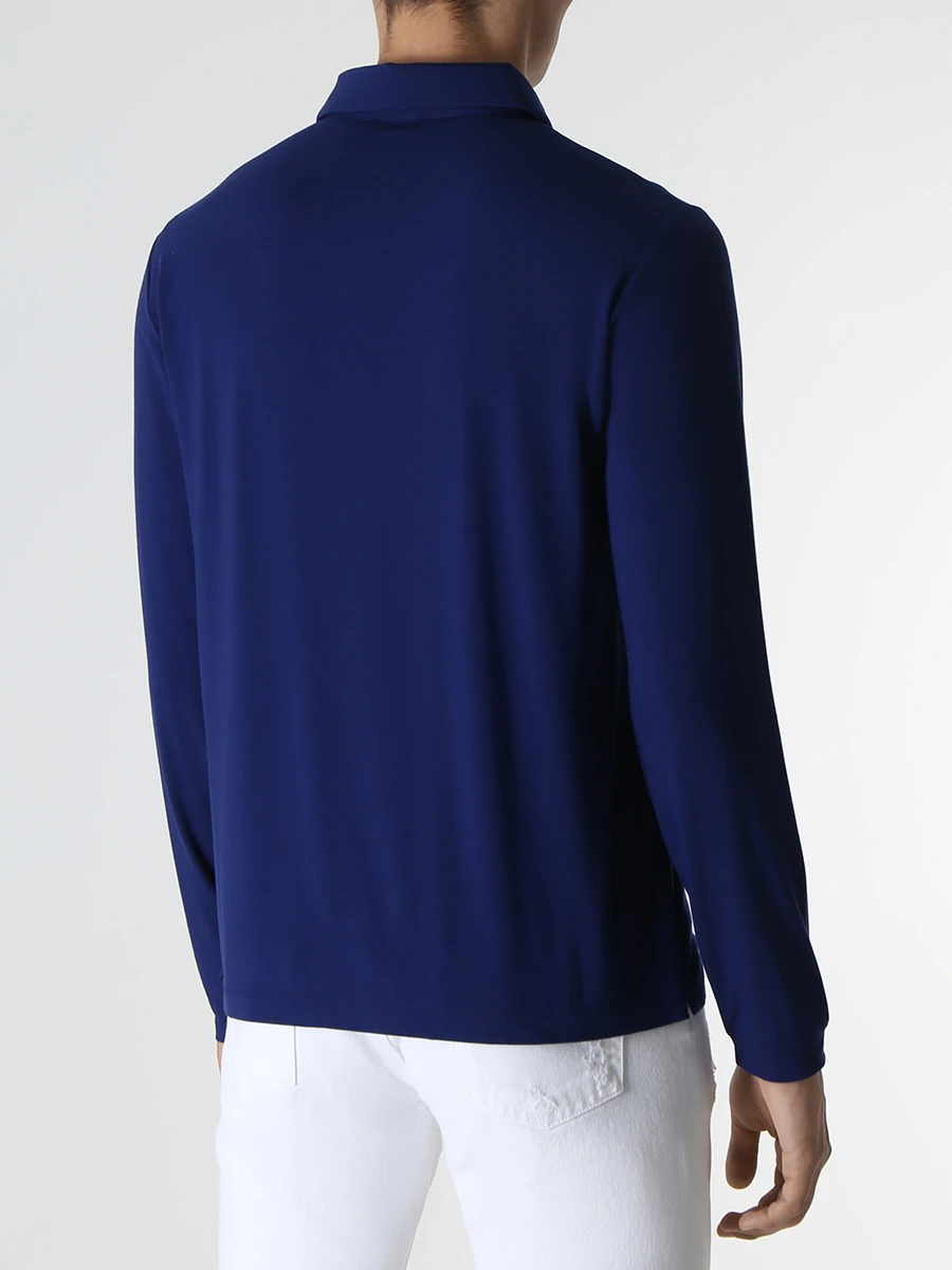 Поло из вискозы GIORGIO ARMANI 6RSF52 SJP4Z UBPK Синий  Фото 3