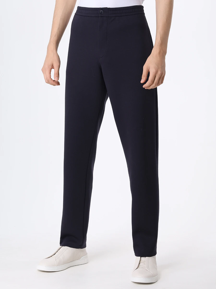 Брюки хлопковые GIORGIO ARMANI 3GSP54 SJSXZ UBVN Темно Синий  Фото 4