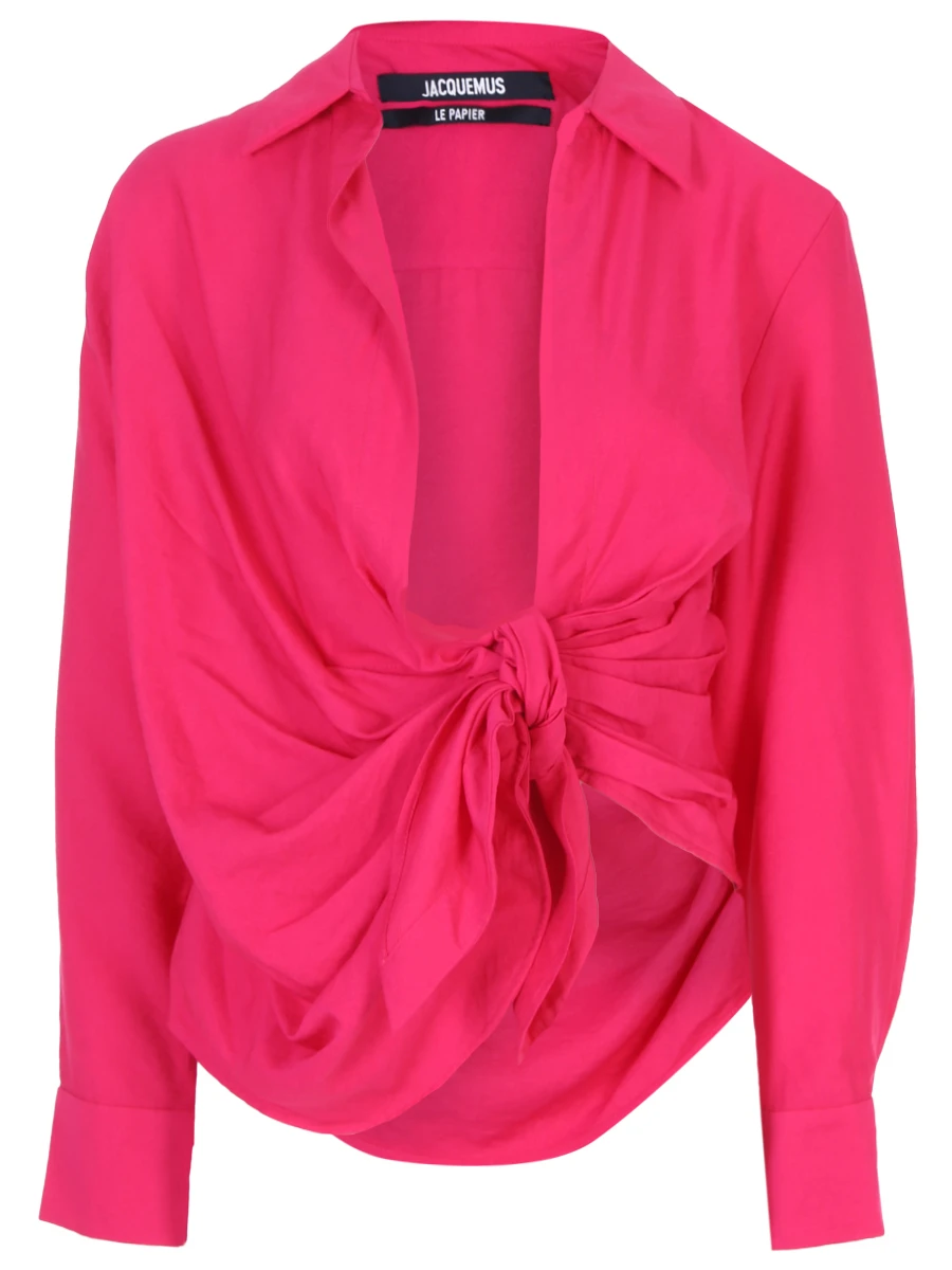 Рубашка из вискозы JACQUEMUS 213SH002 1020 430, размер 40, цвет розовый - фото 1