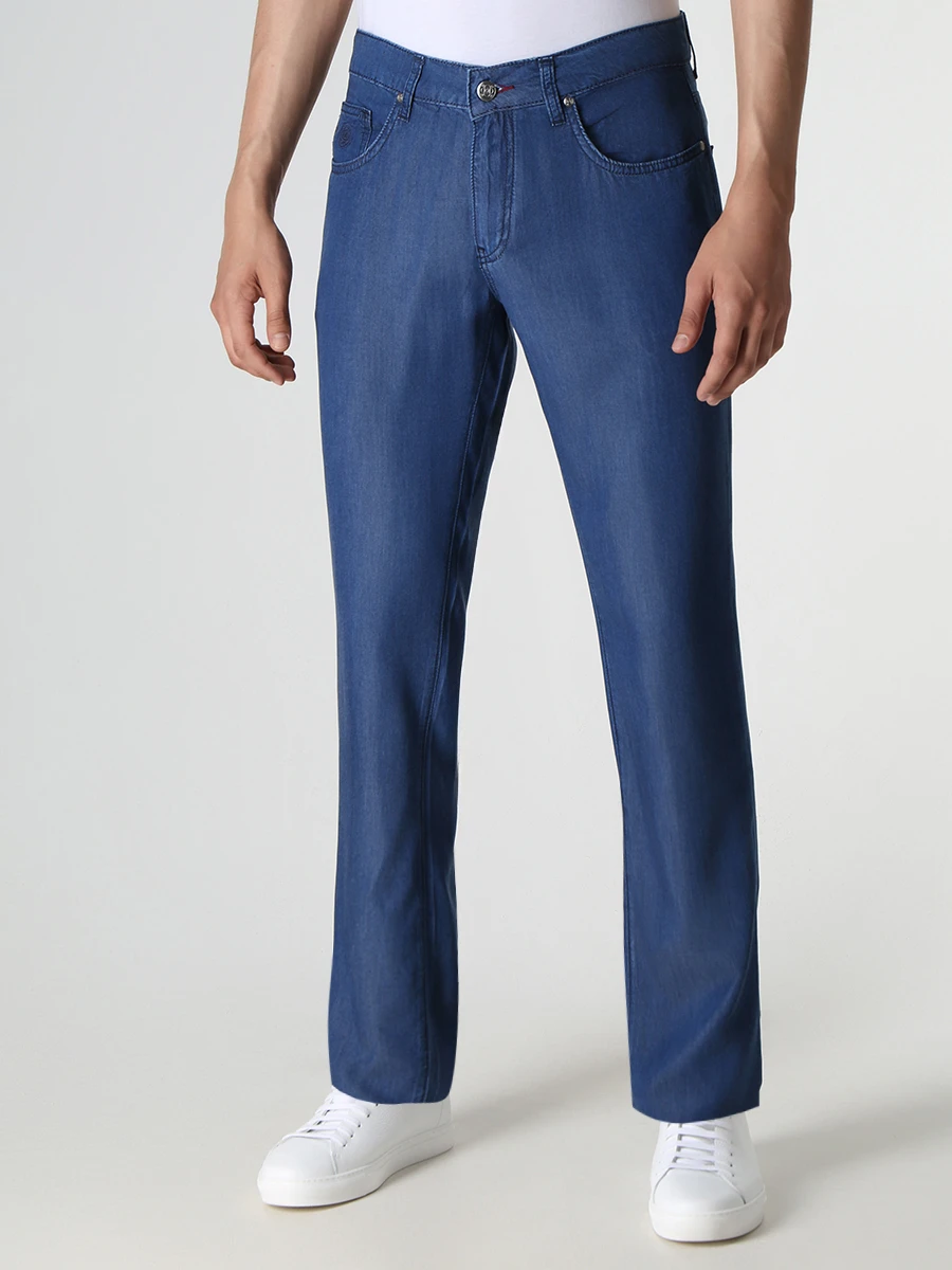 Джинсы Slim Fit из тенселя CUDGI S7339 V2 Синий  Фото 4