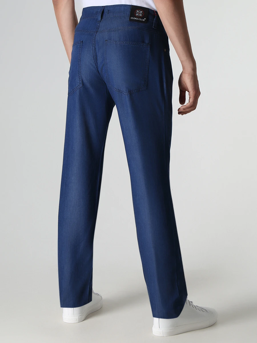 Джинсы Slim Fit из тенселя CUDGI S7339 V3 Темно Синий  Фото 3