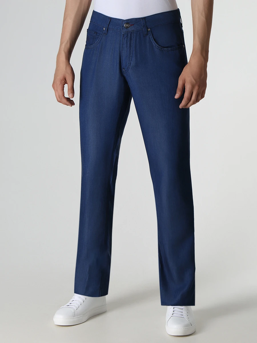 Джинсы Slim Fit из тенселя CUDGI S7339 V3 Темно Синий  Фото 4