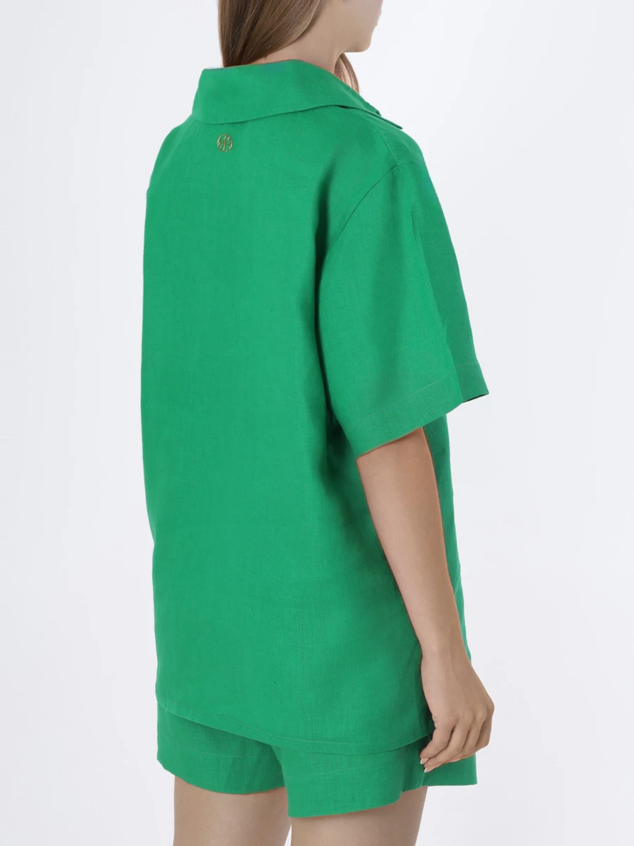 Рубашка льняная LEAH Green, размер 42, цвет зеленый - фото 3