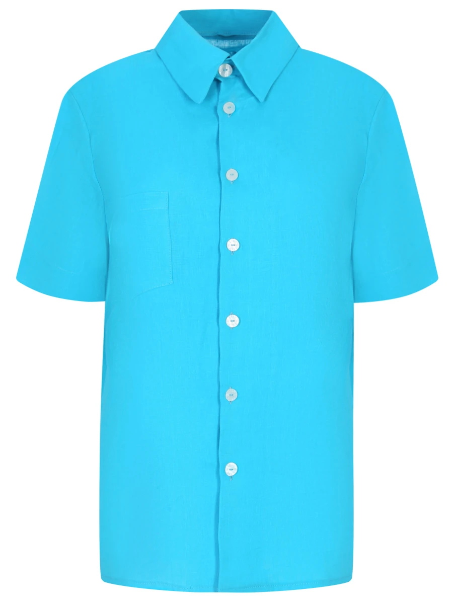 Рубашка льняная LEAH Peacock, размер 38, цвет бирюзовый - фото 1
