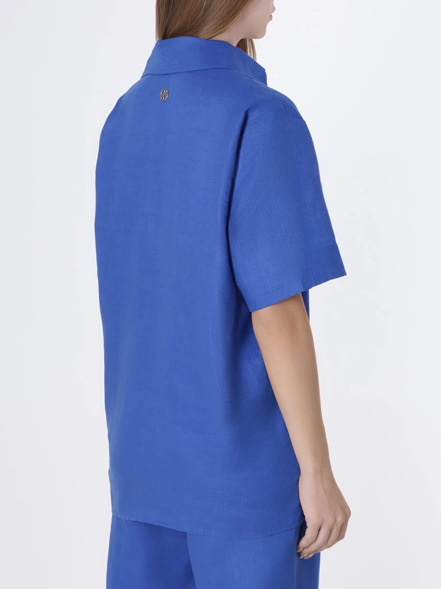 Рубашка льняная LEAH Princess, размер 38, цвет синий - фото 3