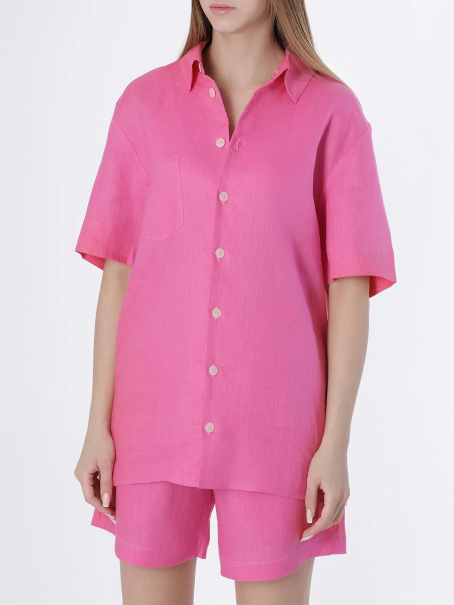Рубашка льняная LEAH Chiringuito, размер 42, цвет розовый - фото 4