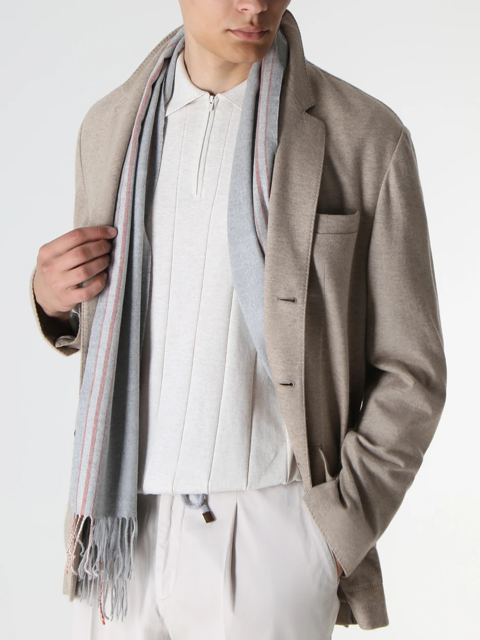 Шарф шелковый BRUNELLO CUCINELLI MSC668AG CHY06 Серый  Фото 2