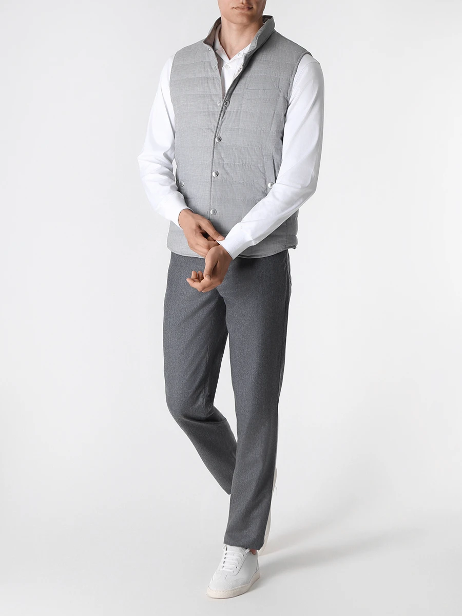 Брюки шерстяные BRUNELLO CUCINELLI ME226B1780 C003 Серый  Фото 2