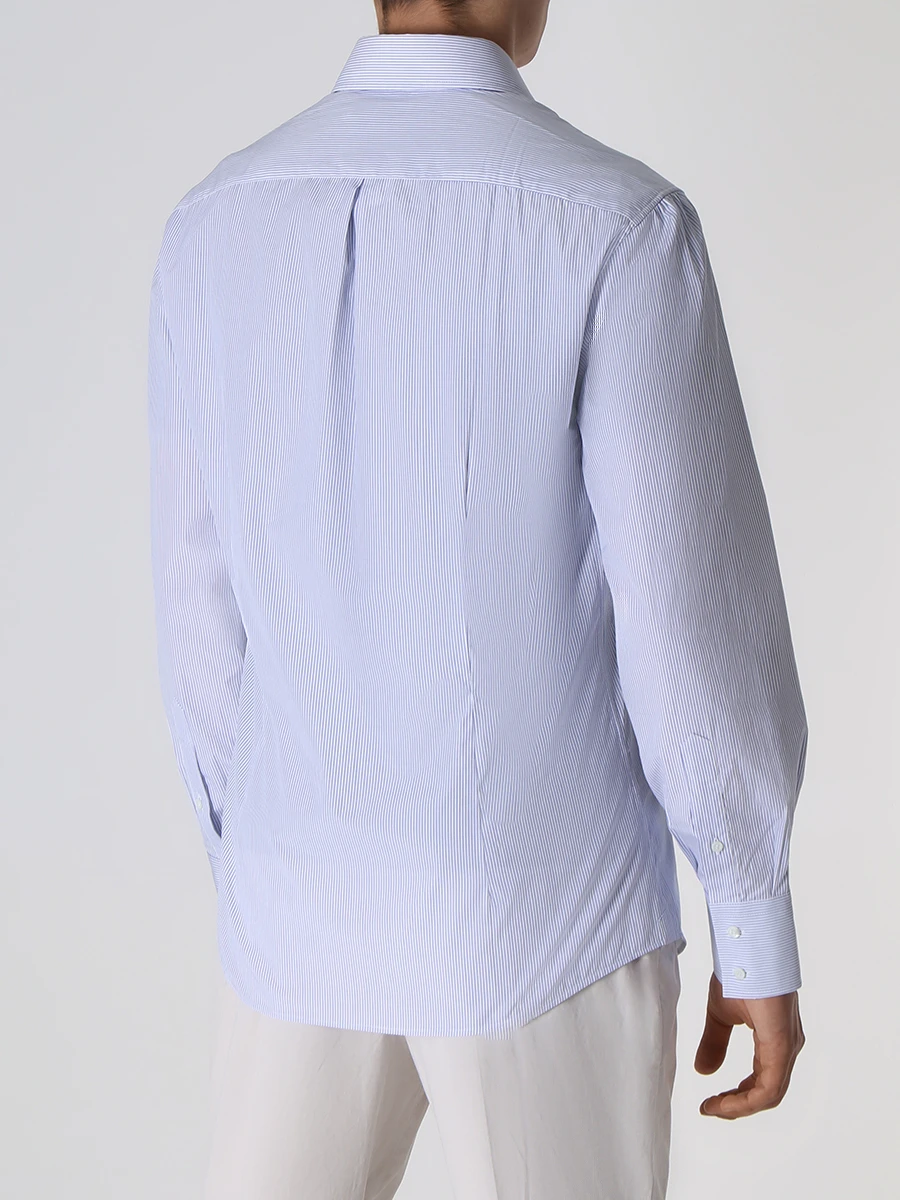 Рубашка Slim Fit хлопковая BRUNELLO CUCINELLI MB6781718 C984 Голубой  Фото 3