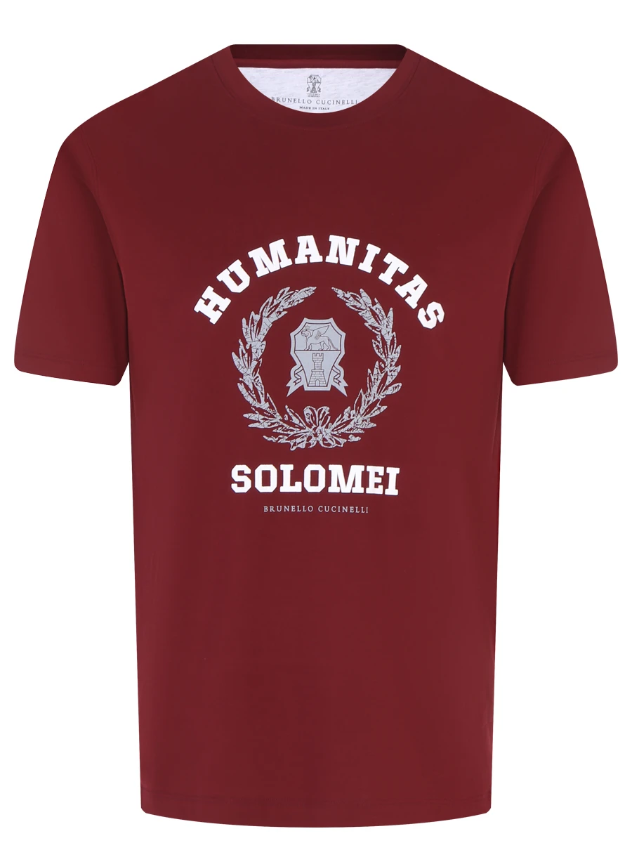 Футболка хлопковая BRUNELLO CUCINELLI M0T718452 CJC40 Бордовый 