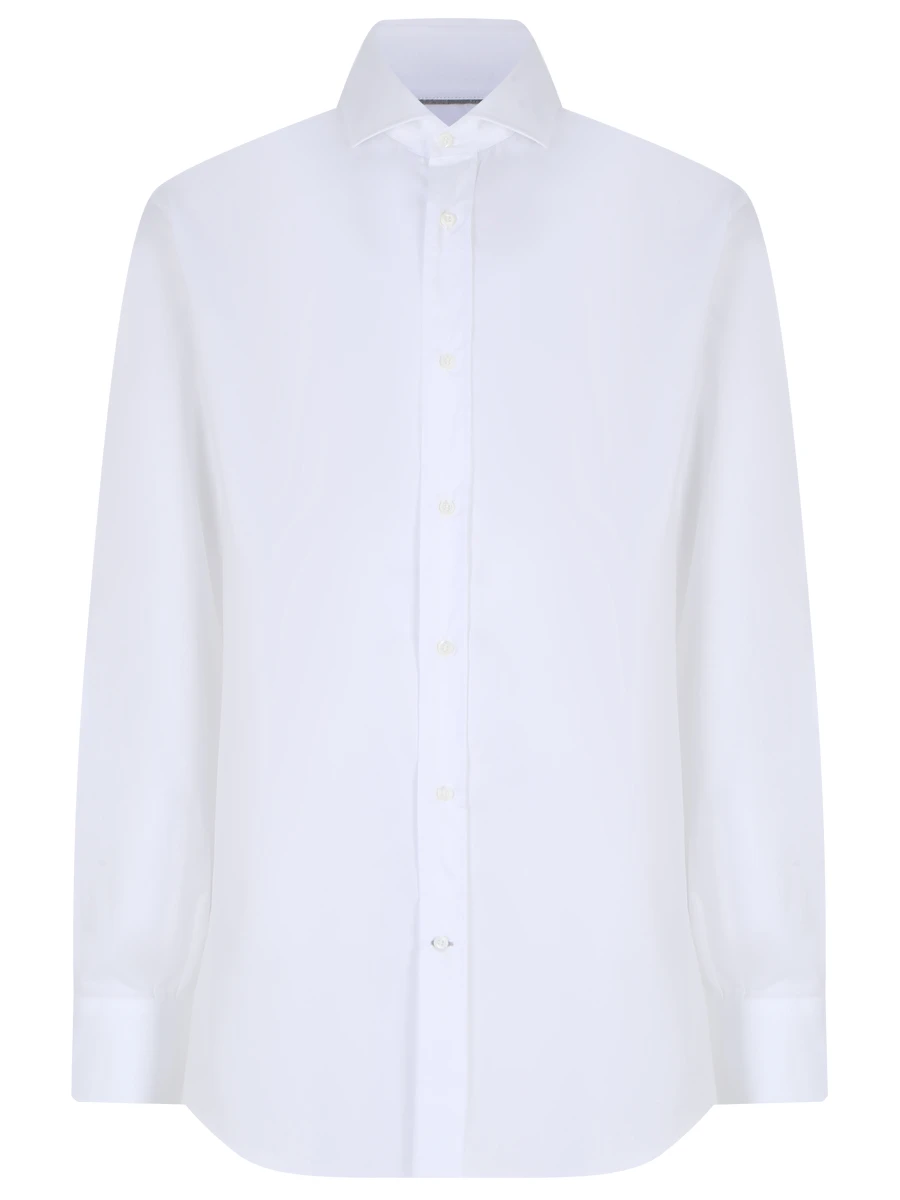 Рубашка Regular Fit хлопковая BRUNELLO CUCINELLI M0UC40028 C159, размер 52, цвет белый - фото 1