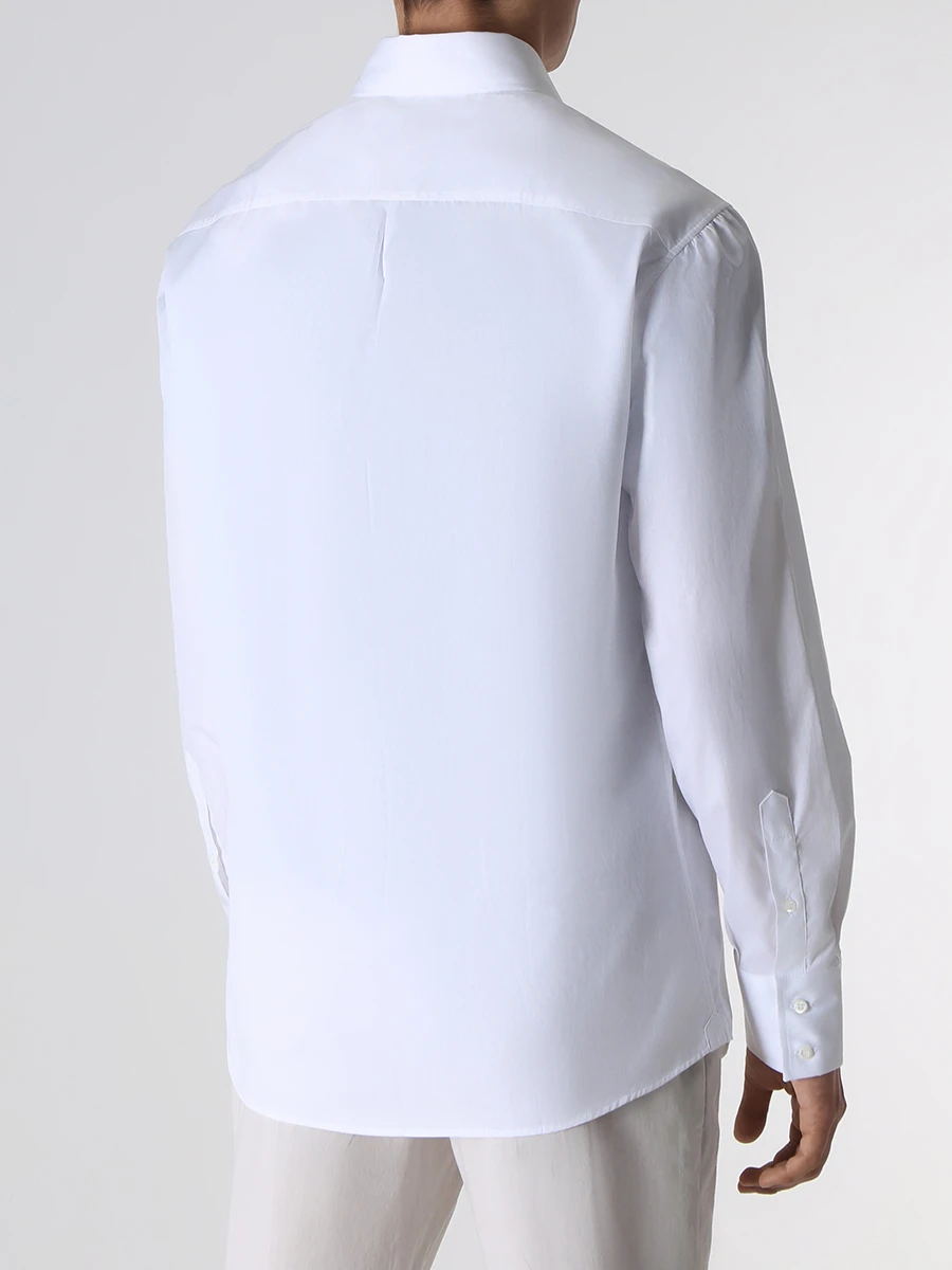 Рубашка Regular Fit хлопковая BRUNELLO CUCINELLI M0UC40028 C159, размер 52, цвет белый - фото 3