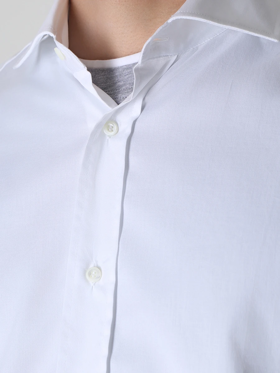 Рубашка Regular Fit хлопковая BRUNELLO CUCINELLI M0UC40028 C159, размер 52, цвет белый - фото 5