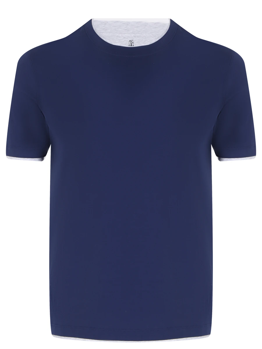 Футболка хлопковая BRUNELLO CUCINELLI M0T717427 CMD03 Синий 