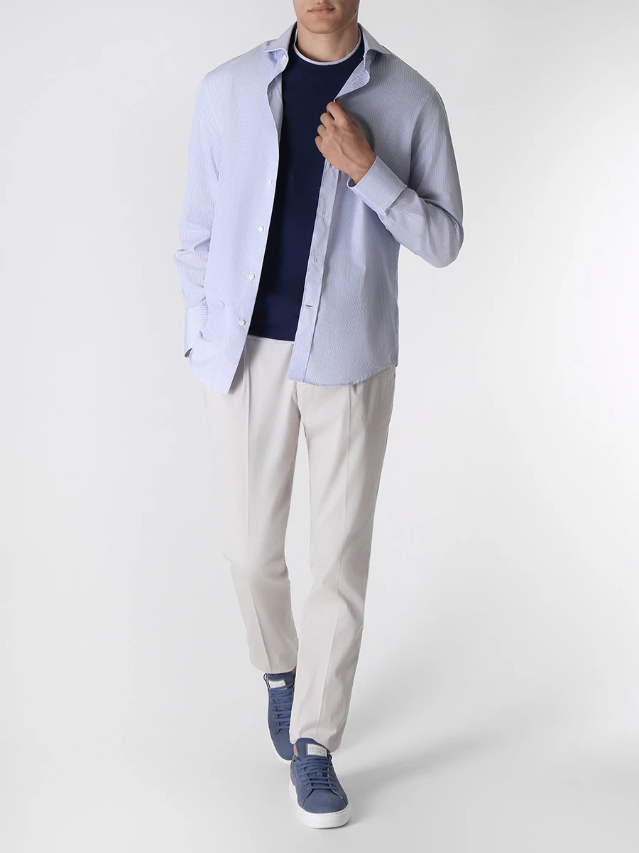 Футболка хлопковая BRUNELLO CUCINELLI M0T717427 CMD03 Синий  Фото 2