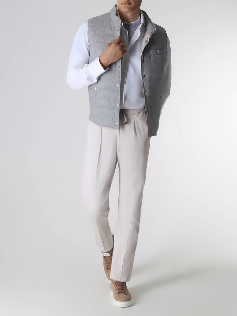 Футболка хлопковая BRUNELLO CUCINELLI M0T717427 CB440 Серый  Фото 2