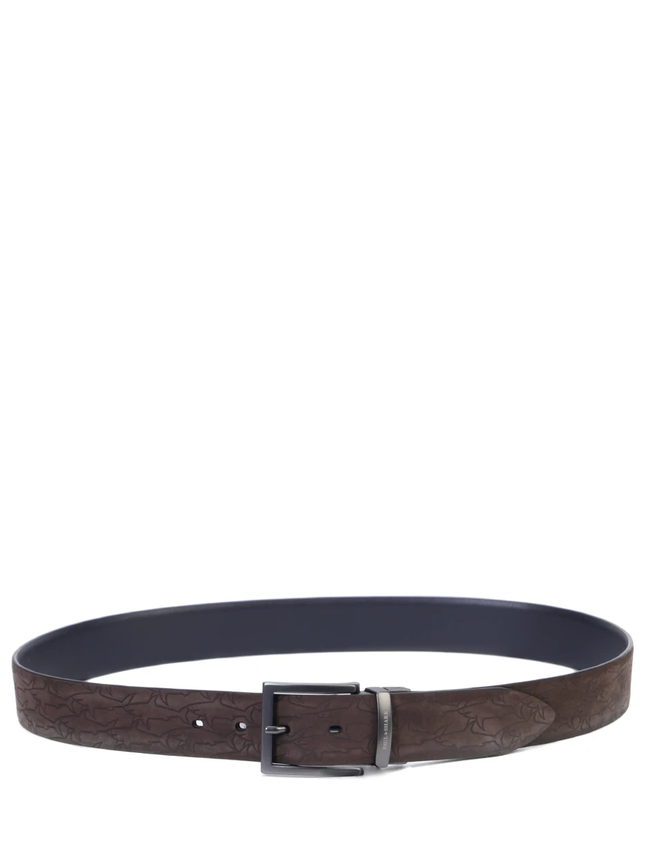 

Ремень двусторонний кожаный, Коричневый, 13316006/492