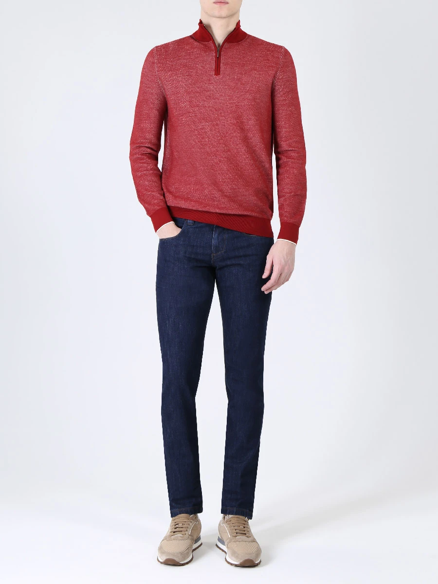 Джемпер на молнии LORO PIANA FAI5026 J75P Красный  Фото 2