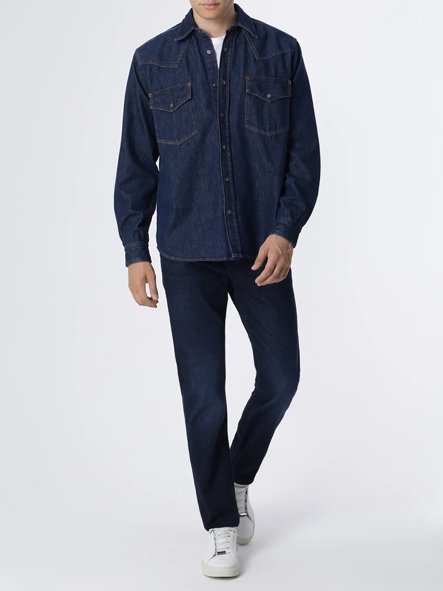 

Рубашка Regular Fit джинсовая, Синий, 50489489/404