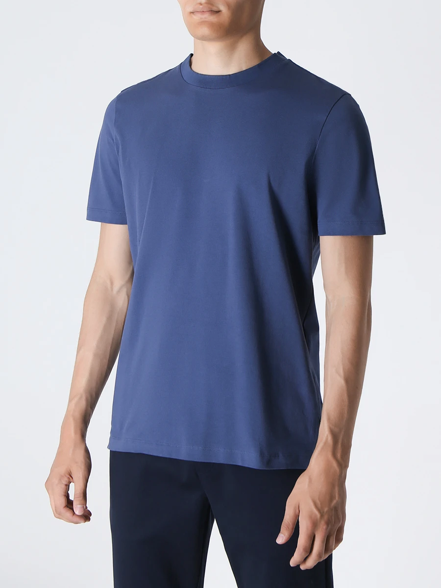 

Футболка Slim Fit хлопковая, Синий, 50495721/475