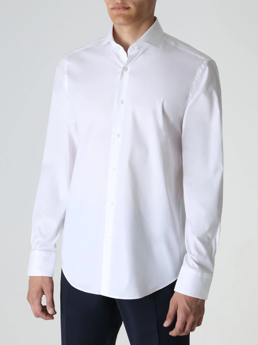 Рубашка Regular Fit хлопковая BOSS 50489921/100, размер 54, цвет белый 50489921/100 - фото 4