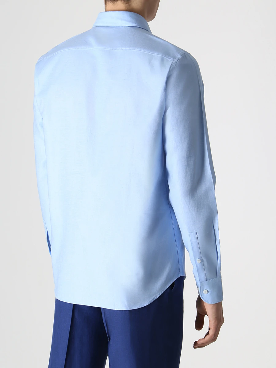 

Рубашка Casual Fit из хлопка и льна, Голубой, 50490426/450
