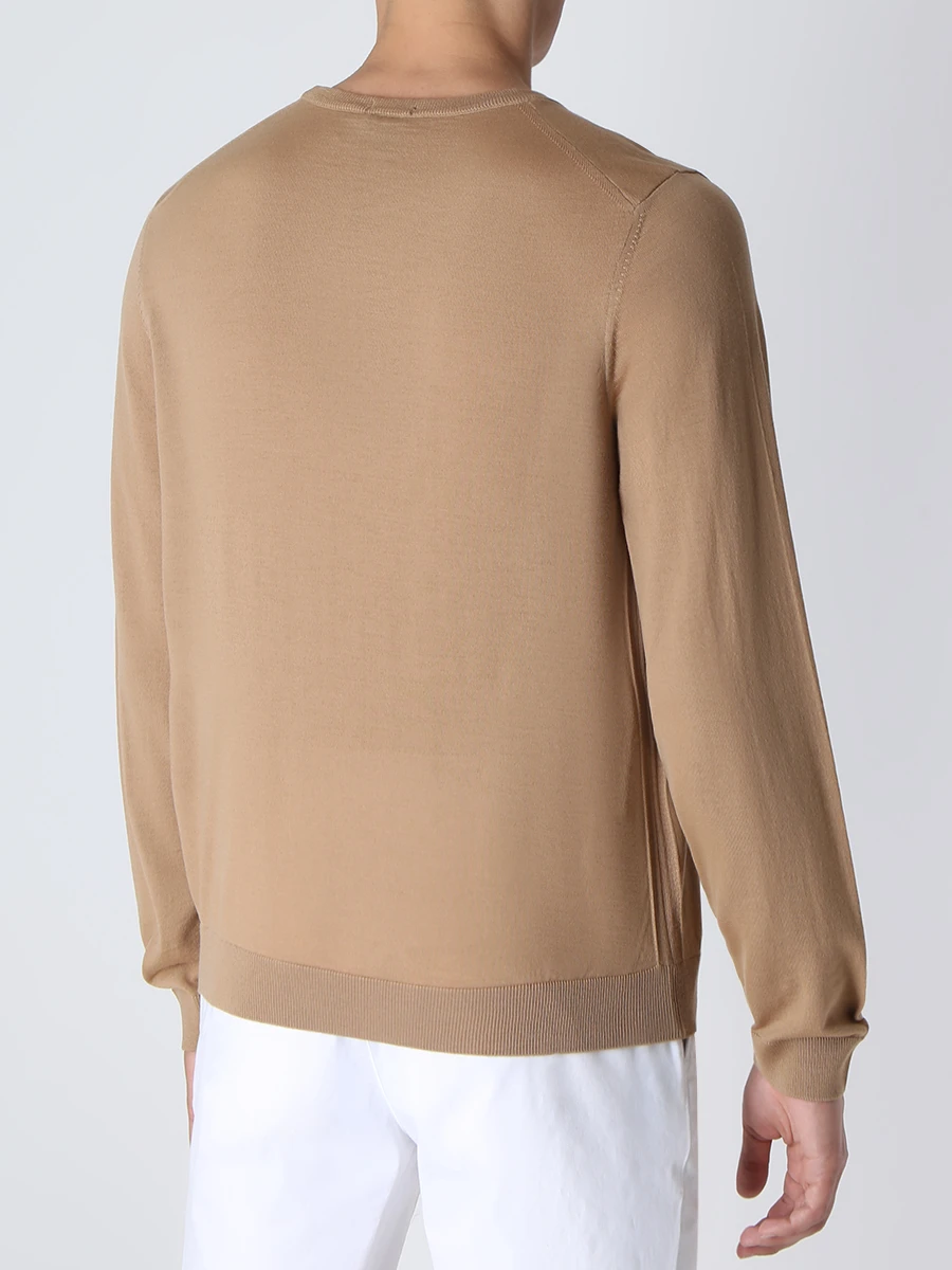 Джемпер шерстяной BOSS 50468239/260 Бежевый  Фото 3