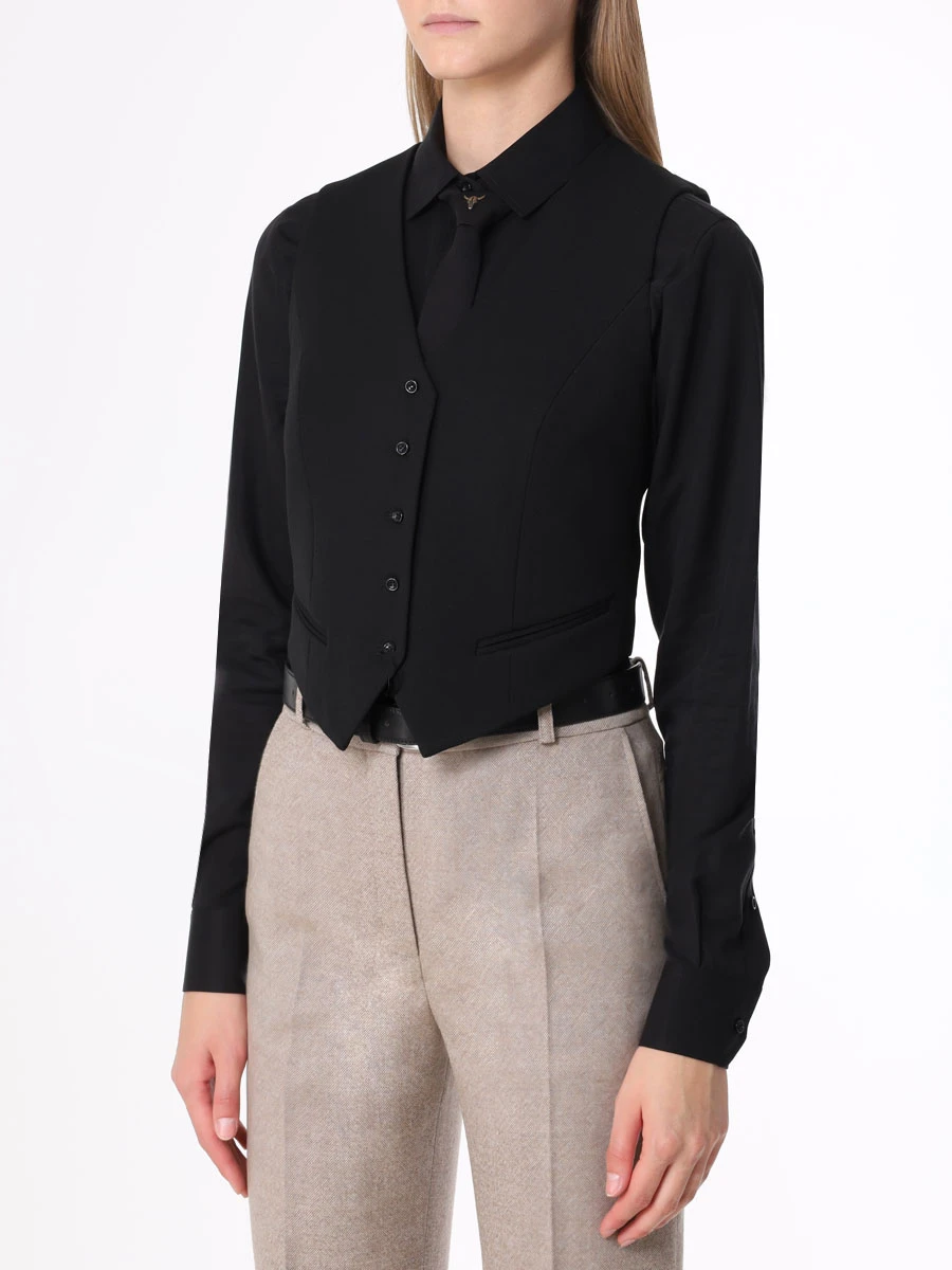 Жилет однотонный YULIAWAVE SS202014/00057 Черный  Фото 4