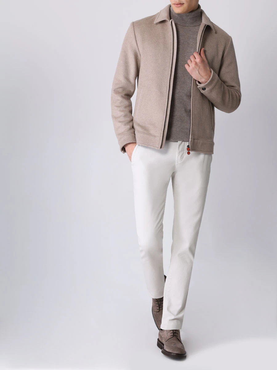 Куртка кашемировая KITON UW1603V0322C09 Бежевый  Фото 2