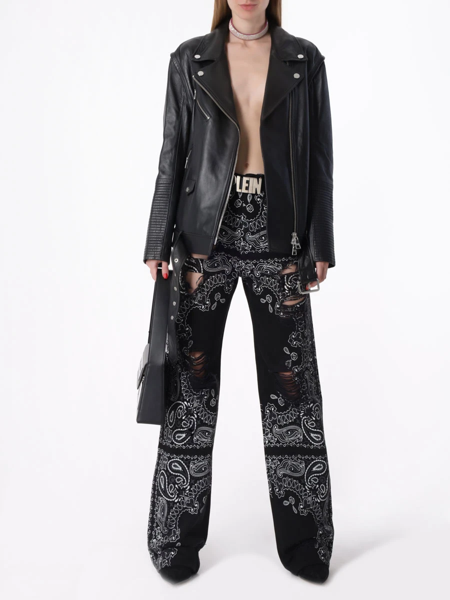Джинсы хлопковые PHILIPP PLEIN WDT2362/02 Черный  Фото 2