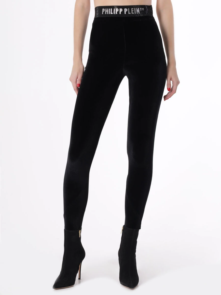 Леггинсы однотонные PHILIPP PLEIN WRT1417/02 Черный  Фото 4