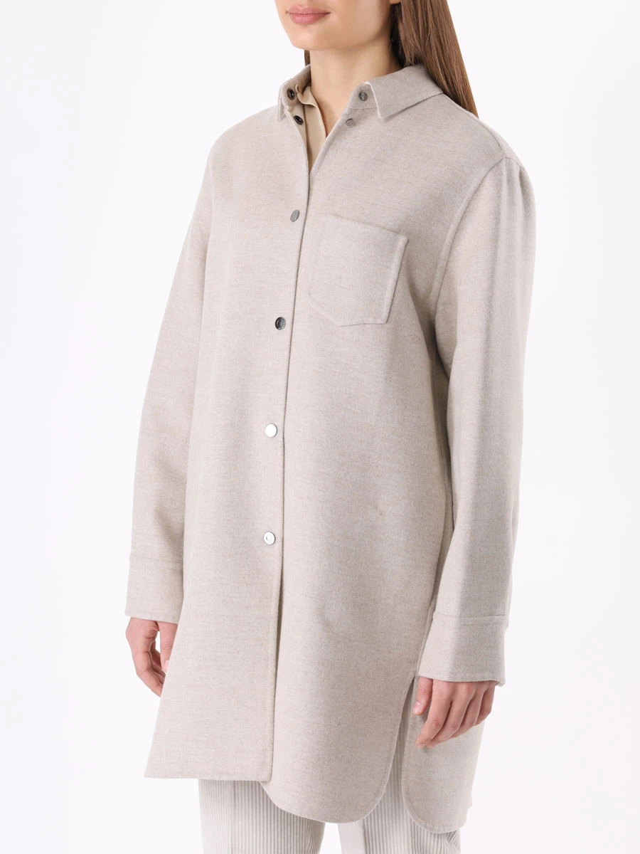 Пальто шерстяное MANZONI 24 23M1089-DB1 Бежевый  Фото 4